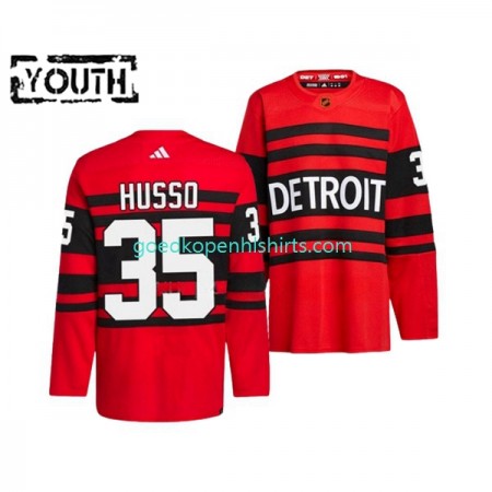 Detroit Red Wings VILLE HUSSO 35 Adidas 2022-2023 Reverse Retro Rood Authentic Shirt - Kinderen